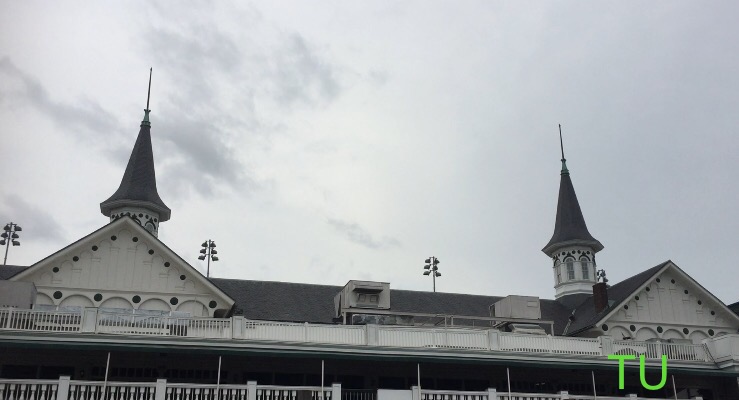 The twin spires of Churchill Downs will watch over the 146th Kentucky Derby while the spectators will not be on site.