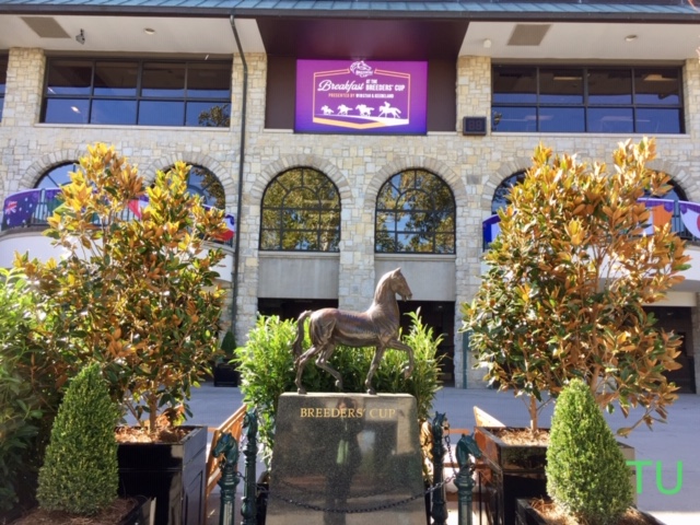 The Breeders' Cup ecorche trophy looks magnificent in Keeneland's entry.